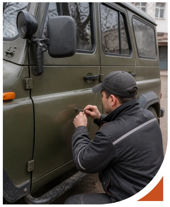 Профессиональное вскрытие автомобиля УАЗ без повреждений в Сосногорске